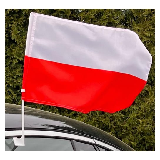 FLAGA POLSKI na SAMOCHÓD Flaga Narodowa Polska na AUTO Na trzonku Z KLIPSEM Inna marka