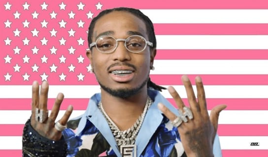 Flaga Quavo Migos różowa Ameryka pink America na ścianę 60 x 90cm Inna marka