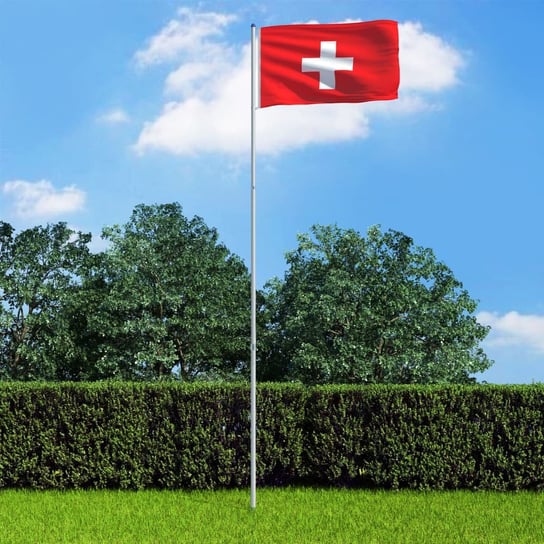 Flaga Szwajcarii z aluminiowym masztem, 6 m vidaXL