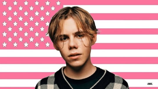 Flaga The Kid Laroi różowa Ameryka pink America na ścianę 60 x 90cm Inna marka