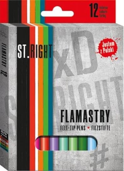 Flamastry 12 kolorów ST.RIGHT  MAJEWSKI St.Right