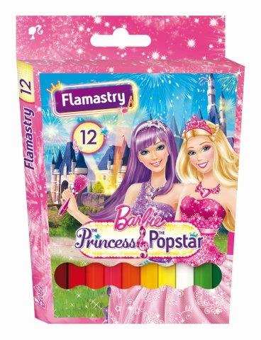 Flamastry, Barbie, 12 kolorów, mix wzorów St.Majewski
