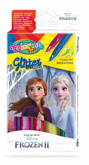 Flamastry brokatowe, Colorino Kids, Frozen, 6 kolorów Colorino