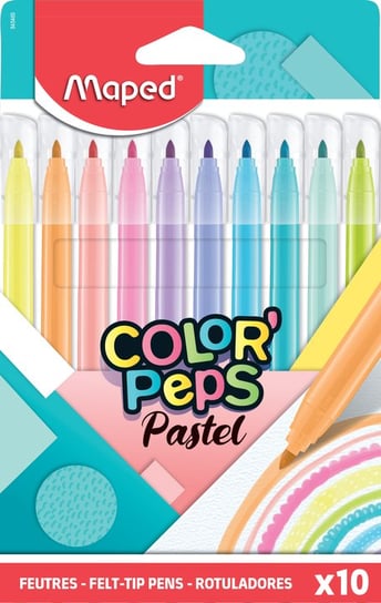 Flamastry Colorpeps 10 kolorów pastelowych Maped