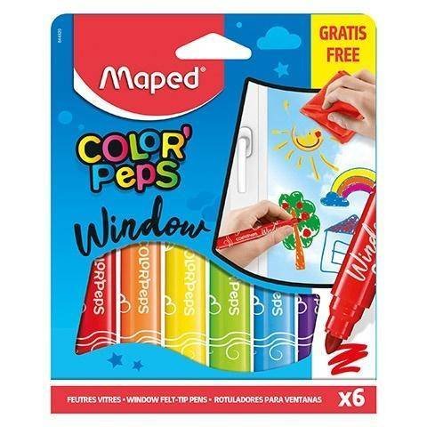 Flamastry do szyb Colorpeps Window, 6 kolorów Maped