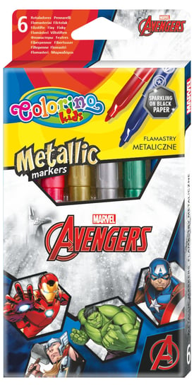 Flamastry dwustronne, Colorino Kids, Avengers, 6 kolorów Colorino