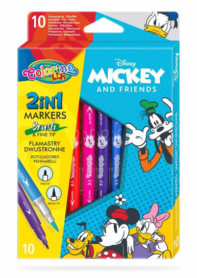 Flamastry dwustronne, Colorino Kids, Mickey, 10 kolorów Colorino