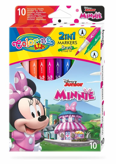 Flamastry dwustronne, Colorino Kids, Minnie, 10 kolorów Colorino