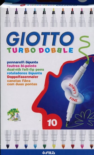 Flamastry dwustronne, Giotto Turbo Dobble, 10 kolorów GIOTTO