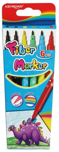 Flamastry, Fiber Marker, 6 kolorów Keyroad