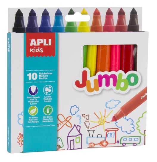 Flamastry Jumbo Apli Kids - 10 kolorów APLI Kids