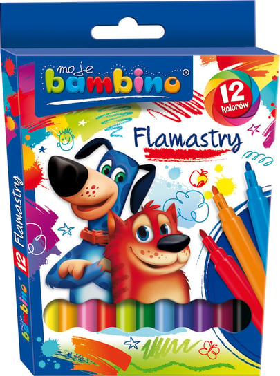 Flamastry, Moje Bambino, 12 kolorów, mix wzorów Bambino