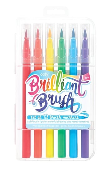 Flamastry pędzelkowe Brilliant Brush 6 kolorów Kolorowe Baloniki