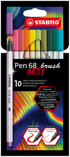 Flamastry Stabilo Pen 68 Brush Arty, 10 sztuk Stabilo