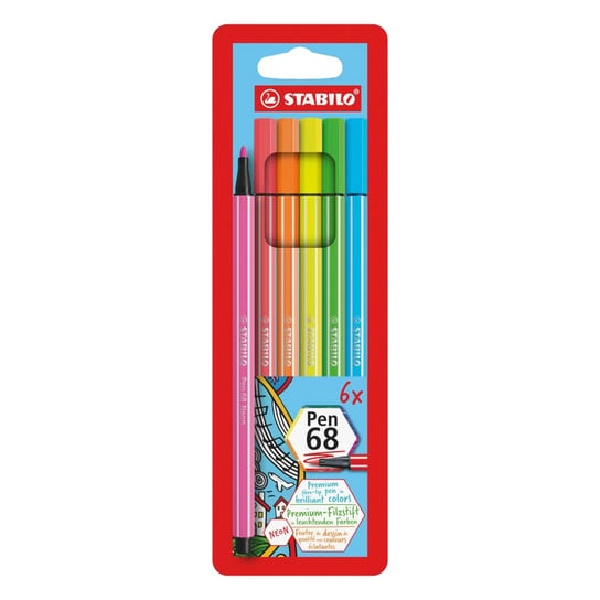 Flamastry Stabilo Pen 68 Naon, 6 sztuk Stabilo