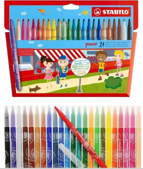 Flamastry Stabilo Power, 24 kolory Stabilo