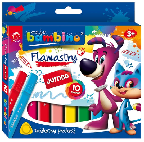 Flamastry Trójkątne Jumbo Bambino 10 Kolorów Moje Bambino