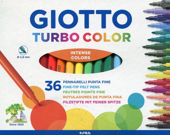 Flamastry Turbo Color, 36 kolorów GIOTTO
