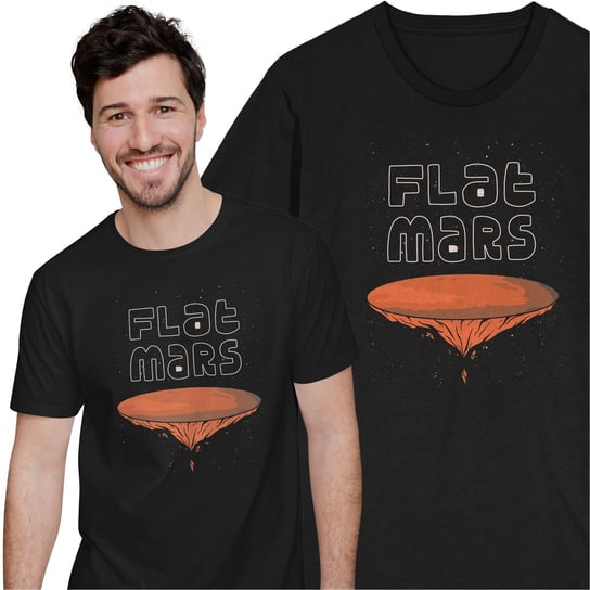 Flat Mars Koszulka Płaski Mars Kosmos Planeta GILDAN