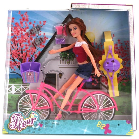 Fleur Kwiecista Lalka Fleur brunetka na rowerze 6623 Inna marka