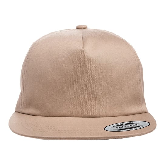 Flexfit 5 Panel Unstructured Snapback Cap (OS / Beżowy) FlexFit