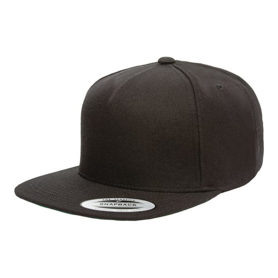 Flexfit Premium 5 Panel Snapback Baseball Cap (OS / Czarny) FlexFit