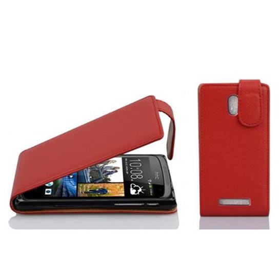 Flip Case Do HTC Desire 500 Pokrowiec w PIEKŁA CZERWIEŃ Obudowa Etui Case Cover Ochronny Cadorabo Cadorabo