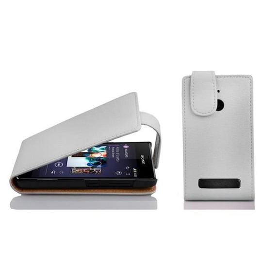 Flip Case Do Sony Xperia E1 Pokrowiec w BIAŁY MAGNEZOWY Obudowa Etui Case Cover Ochronny Cadorabo Cadorabo