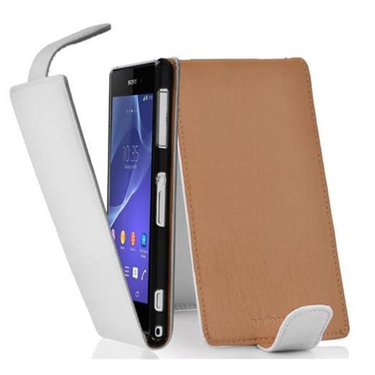 Flip Case Do Sony Xperia Z2 Pokrowiec w BIAŁY MAGNEZOWY Obudowa Etui Case Cover Ochronny Cadorabo Cadorabo