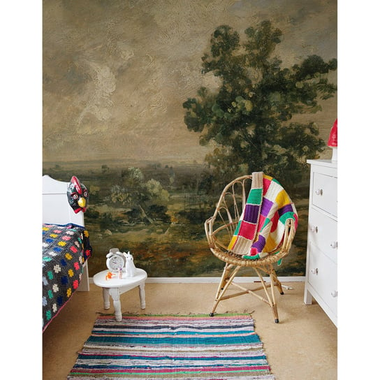 Flizelina tapeta Malowany pejzaż vintage 208x146cm Coloray