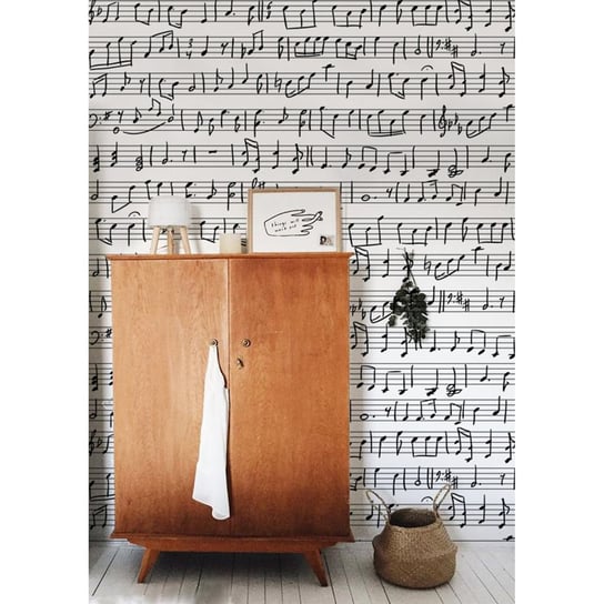 Flizelina tapeta Muzyk czarno-białe wzór 104x70cm Coloray