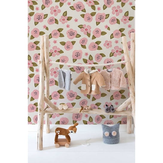 Flizelinowa tapeta Słodkie różowe kwiaty 152x104cm Coloray