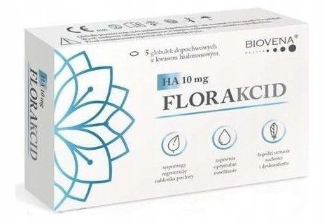Florakcid HA 10 mg, 5 globulek dopochwowych Florakcid