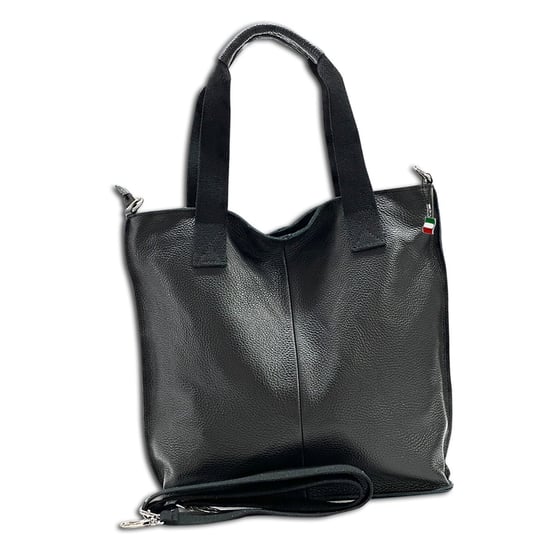 Florence damska skórzana torba na ramię shopper czarna OTF161S Florence