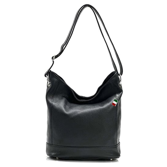 Florence damska torba hobo z prawdziwej skóry czarna torba na ramię OTF159S Florence