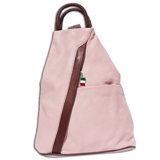Florence plecak ze skóry naturalnej damski torba na ramię różowy brązowy OTF604A Florence