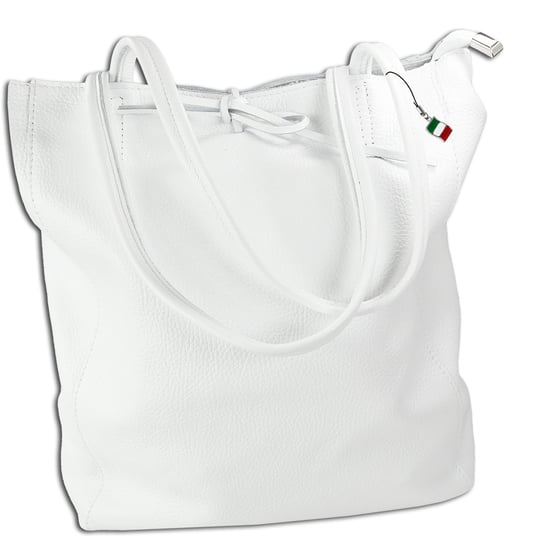 Florence włoska Skórzana damska torba na ramię biznesowa biała OTM107W Florence