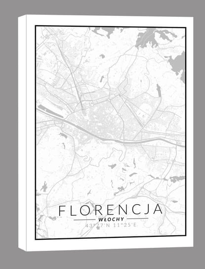 Florencja mapa czarno biała - obraz na płótnie 60x80 cm Inna marka