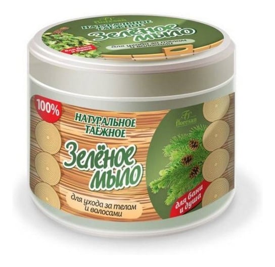 Floresan, naturalne zielone mydło do pielęgnacji ciała i włosów, 450 g Floresan