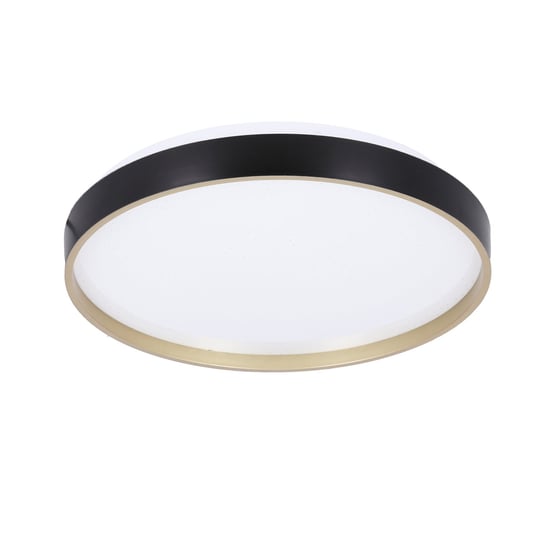 Florida Lampa Sufit. Plafon Czarno Złoty+Biały 18W Led 33 cm Klosz Biały Sollux Lighting