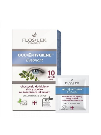 Flos Lek Pharma Ocu Hygiene Eyebright Chusteczki do higieny skóry powiek ze świetlikiem 1 op. 10 szt. FLOS-LEK