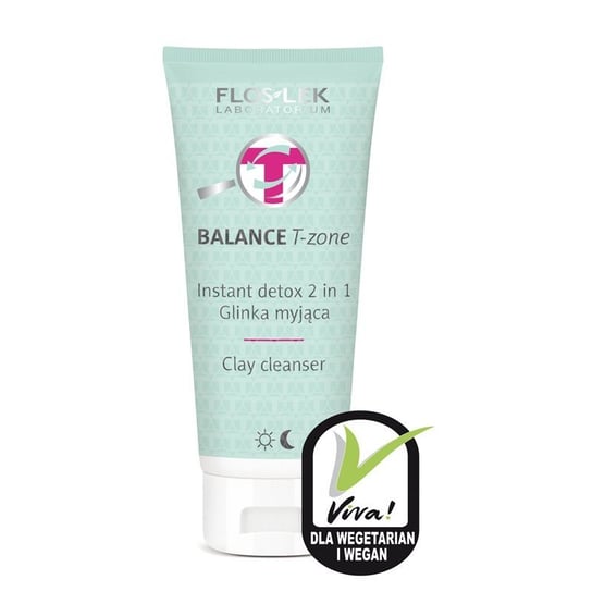 Floslek, Balance T-Zone, glinka myjąca Instant Detox 2w1, 125 ml FLOS-LEK