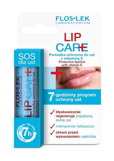 Floslek, Lip Care, pomadka ochronna do ust z witaminą E 1%, 15 g Floslek