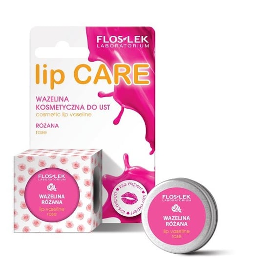 Floslek, Lip Care, wazelina kosmetyczna do ust, różana, 15 g FLOS-LEK