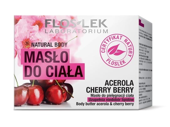 Floslek, Natural body, masło do ciała, acerola-cherry berry, 240 ml Floslek