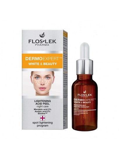 Floslek, Pharma Dermo Expert, peeling kwasowy rozjaśniający na noc White & Beauty, 30 ml FLOS-LEK