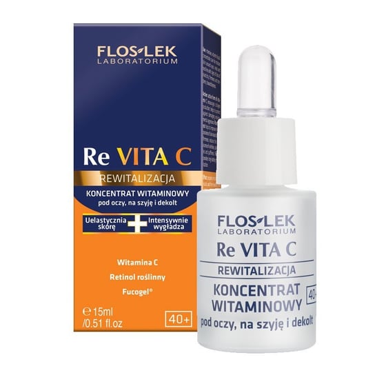 Floslek, Revita C 40+, koncentrat witaminowy pod oczy, na szyję i dekolt 40+, 15 ml FLOS-LEK