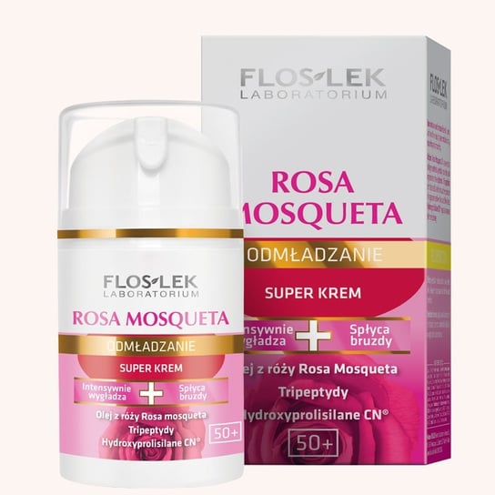 Floslek, Rosa Mosqueta 50+, super krem, 50 ml Floslek