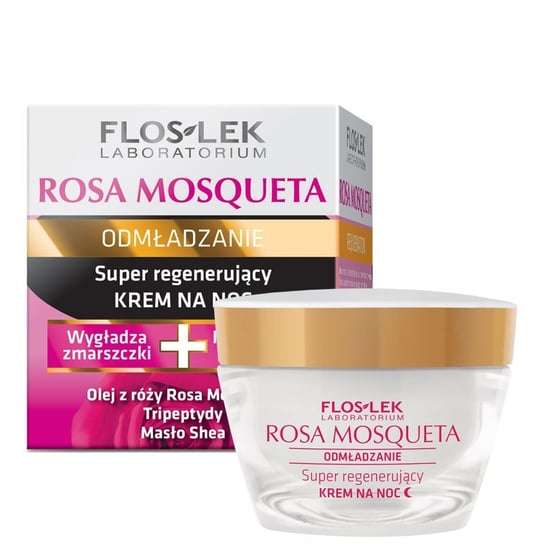 Floslek, Rosa Mosqueta 50+, super regenerujący krem na noc, 50 ml Floslek
