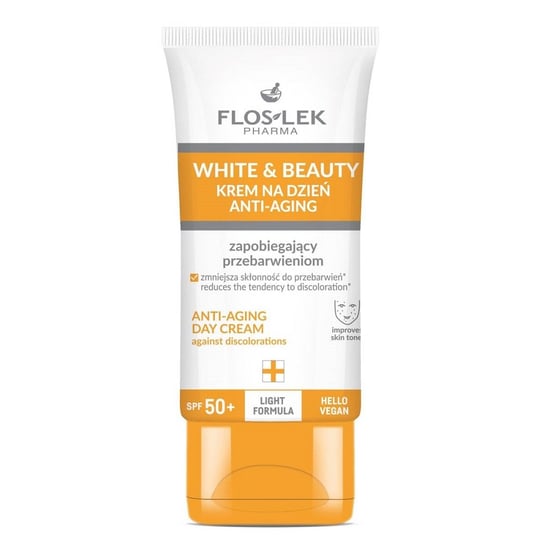 Floslek, White & Beauty, krem na dzień anti-aging zapobiegający przebarwieniom SPF50+, 30ml Floslek